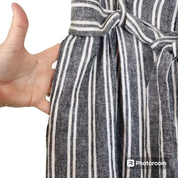 Who What Wear Striped Linen high-waist Pants - Picture 4 of 8